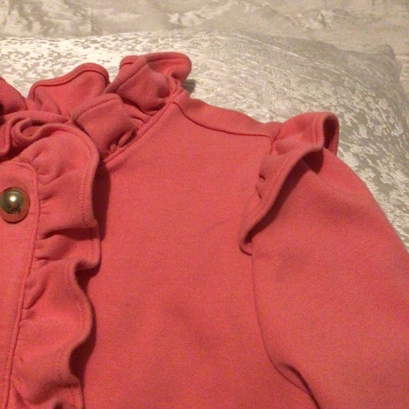 Janie & Jack Soft Ponte Pink Ruffle Jacket - Picture 6 of 7